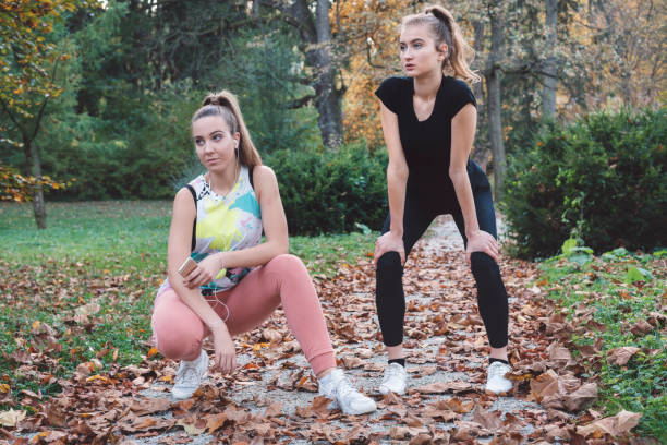 istock Best friends working out together 877324324