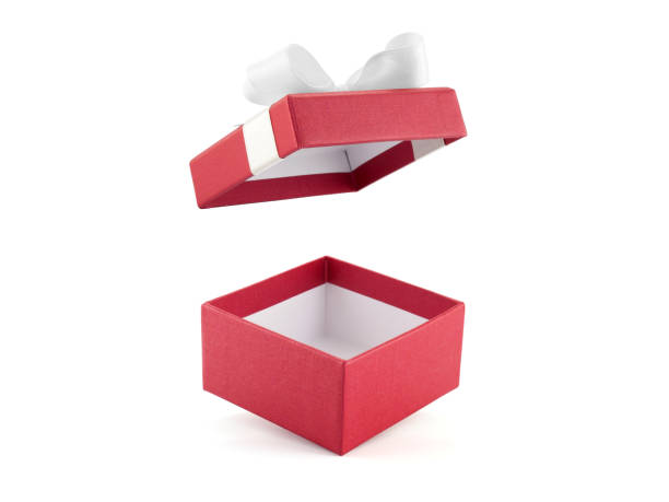 istock open and empty red gift box with white ribbon bow isolated on white background 877326222