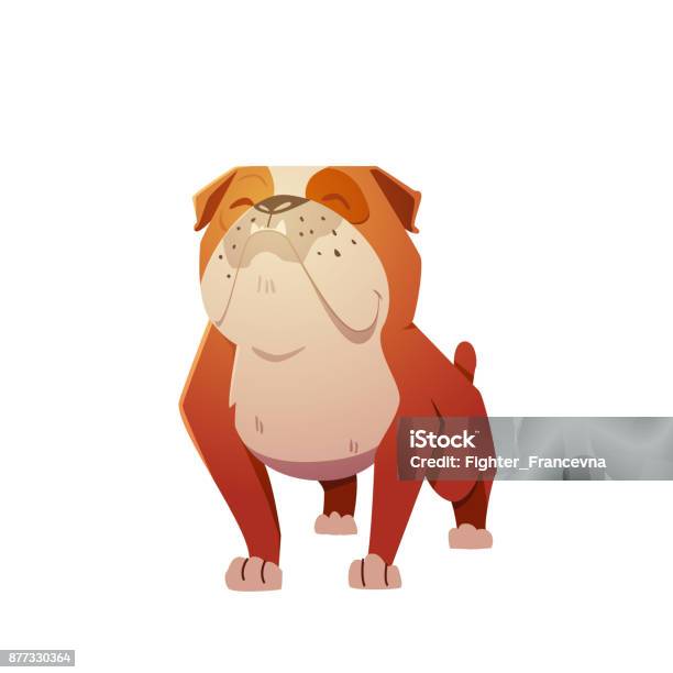 English Bulldog Dog Character Stock Illustration - Download Image Now - Bulldog, Logo, Dog