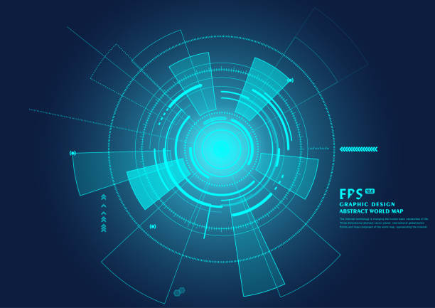 sci-fi przyszłego interfejsu użytkownika. ilustracja wektorowa - radar stock illustrations