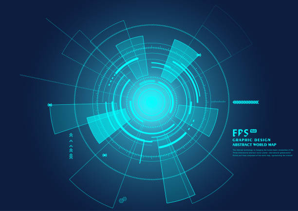 научно-фантастический будущий пользовательский интерфейс. иллюстрация вектора - radar stock illustrations