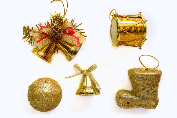 istock Christmas ornament and decoration on white background 877349486
