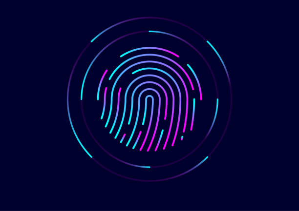 Abstract vector fingerprint icon / symbol Abstract vector fingerprint icon fingerprint stock illustrations