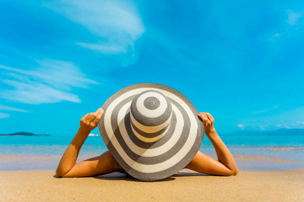 istock Woman at tropical beach 877355628