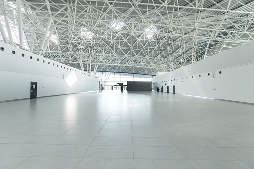 ZAGREB AIRPORT - 24 APRIL 2017: Interior view of the departure terminal.