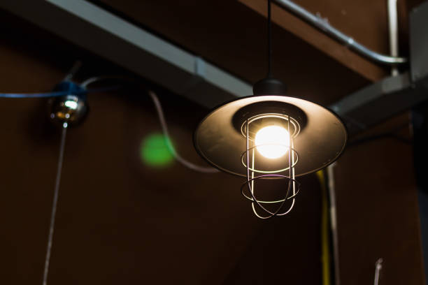 istock vintage lamp hanging in restaurant 877369242