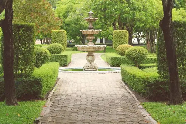 Photo of fountain multi-tiered in the park