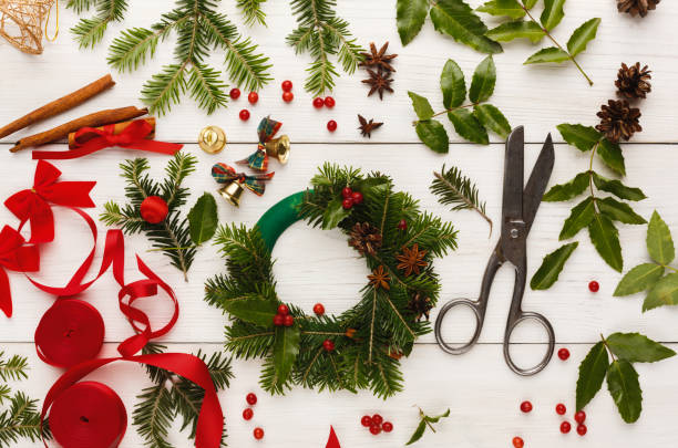 istock Creative diy hobby. Handmade craft christmas decoration 877384698