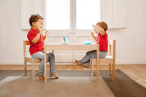 Brothers having lunch together