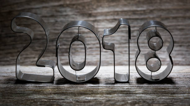 istock Happy New Year 2018 back lit metal letters 877386196