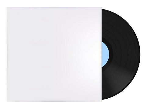 Vector illustration of isolated vinyl record with blank cover