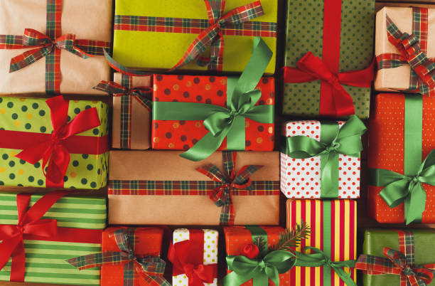 istock Xmas, new year and other holidays boxes. Crop, closeup 877387572