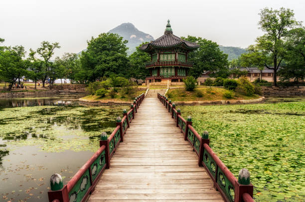 istock hyangwonjeong pavilion in summer 877390482