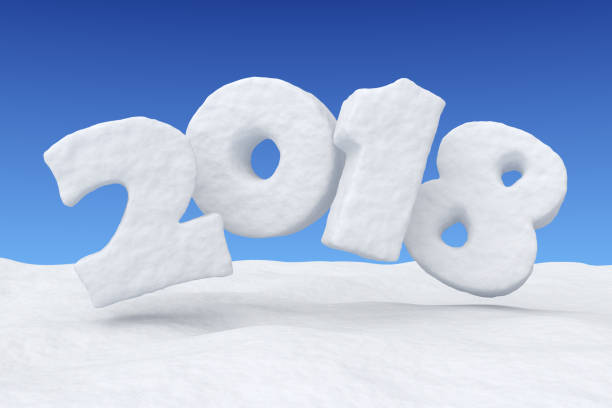 istock New Year 2018 snow text over snow surface under blue sky 877394946