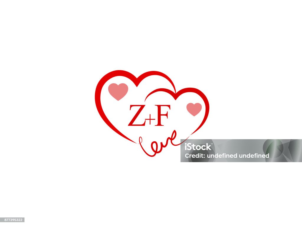 Zf Initial Wedding Invitation Love Icon Template Vector Stock ...