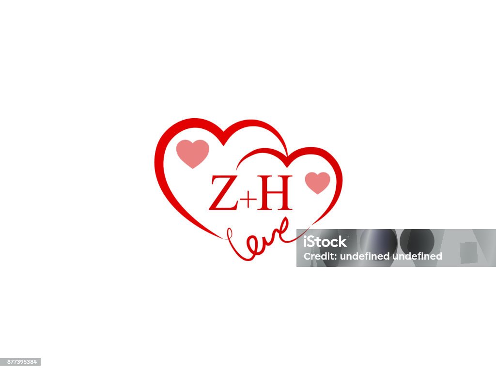 Zh Initial Wedding Invitation Love Icon Template Vector Stock ...