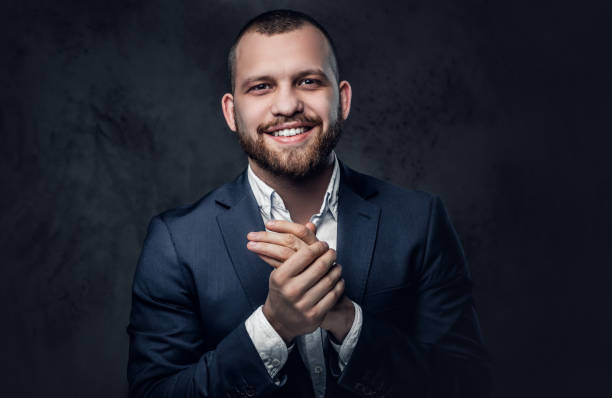 istock A man dressed in an elegant blue evening suit. 877427294