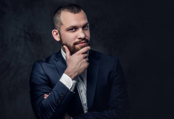 istock A man dressed in an elegant blue evening suit. 877433530