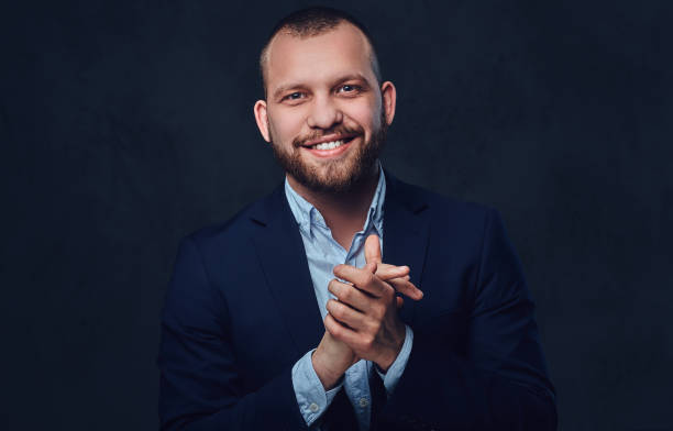 istock A man dressed in an elegant blue evening suit. 877439186