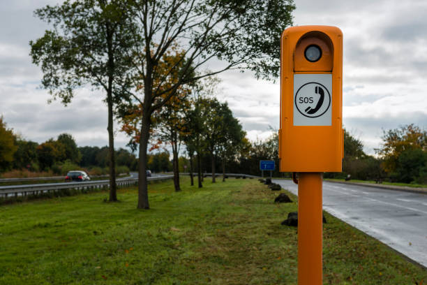istock Emergency telephone on german highway 877493266
