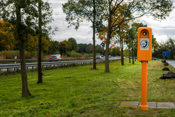 istock Emergency telephone on german highway 877493618