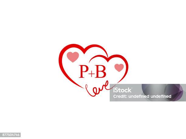 Pb Initial Wedding Invitation Love Template Vector Stock Illustration - Download Image Now