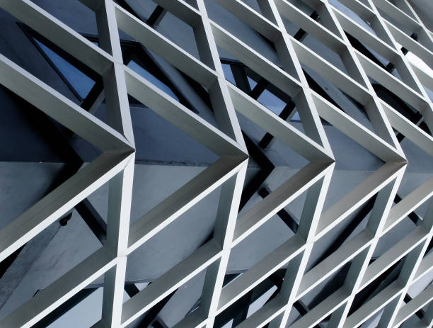 istock Urban Geometry, glass and steel.Abstract architectural design. Inspirational 877528764