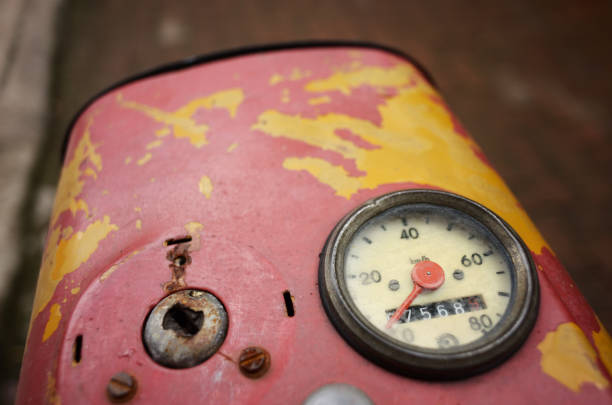 Cute Italian Vintage 1950s Moped (Close-Up)