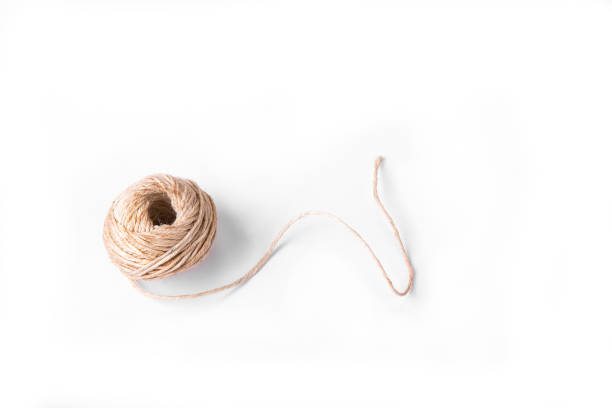 istock Roll of Hemp rope on the white backgroung. 877592962