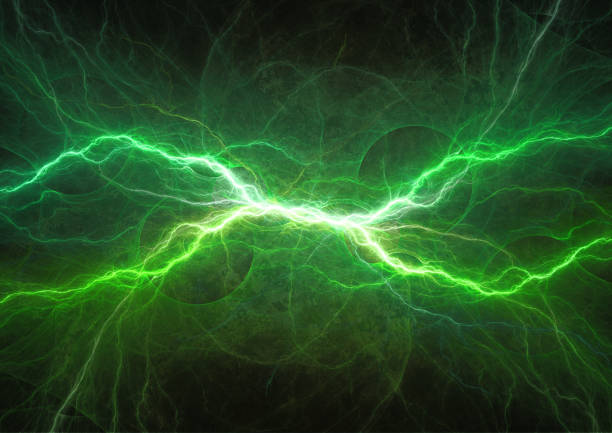 istock Green lightning, plasma power electricity 877619056