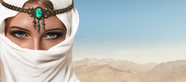Beautiful young woman arabic style portrait with jewelry