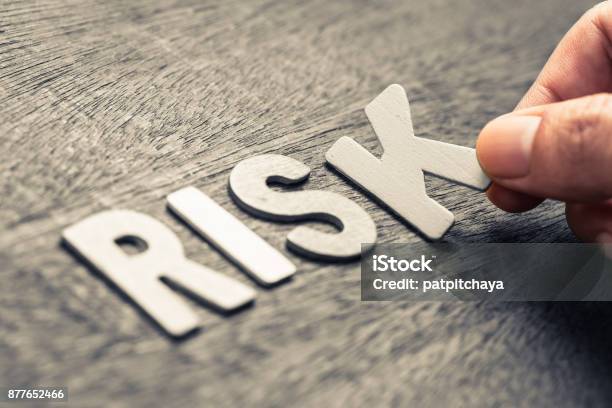 Risk Wood Letters Stock Photo - Download Image Now - Risk, Danger, Business