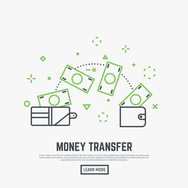 ilustrações de stock, clip art, desenhos animados e ícones de money transfer concept - wallet buying white dollar