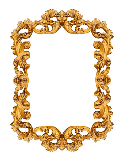 istock Vintage golden frame isolated on white 877695812