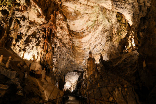 istock Postojna Cave (Slovenian: Postojnska jama; Italian: Grotte di Postumia) is a 20,570 m long Karst cave system 877698046