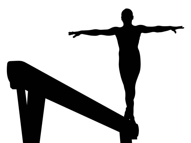 ÐÑÐ½Ð¾Ð²Ð½ÑÐµ RGB balance beam girl gymnast in artistic gymnastics vector illustration gymnastics stock illustrations