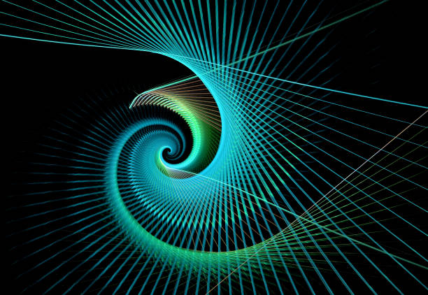 istock Abstract illustration of a fractal spiral pattern on black background 877704488