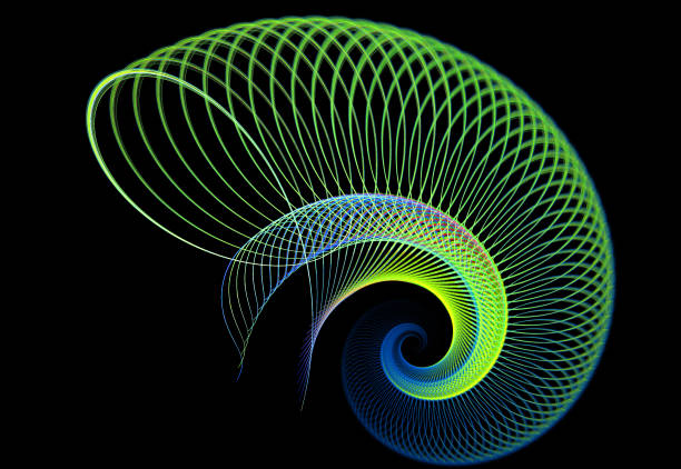 istock Abstract illustration of a fractal spiral pattern on black background 877704492