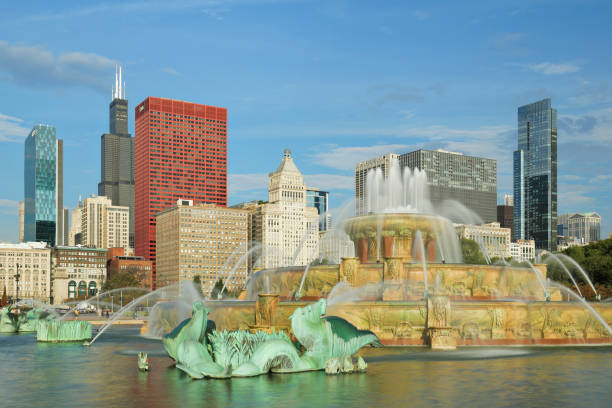istock Buckingham Fountain + Skyline - Chicago 877704828