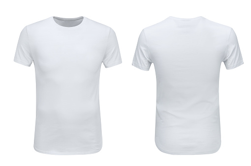 White T-shirt Front Back Template Realistic 3d Vector Image ...