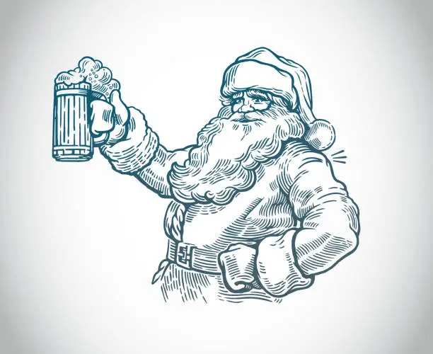 Vector illustration of Jolly Santa