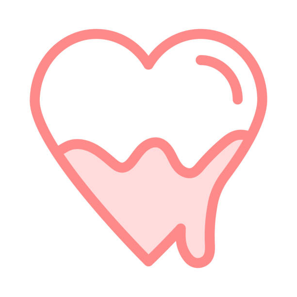 ikona wektora kolorów heart chocolate colour line - valentines day candy chocolate candy heart shape stock illustrations