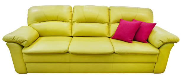 녹색 라임 핑크 베개와 소파입니다. 부드러운 레몬 소파입니다. 격리 된 배경에 클래식 피스타치오 디반 - pillow cushion embroidery homewares 뉴스 사진 이미지