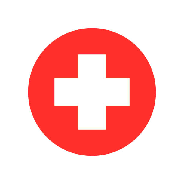 ilustraciones, imágenes clip art, dibujos animados e iconos de stock de vector símbolo de primeros auxilios - cross