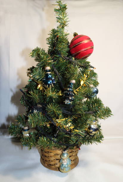 istock Christmas tree with small toys and a red ball 877760254