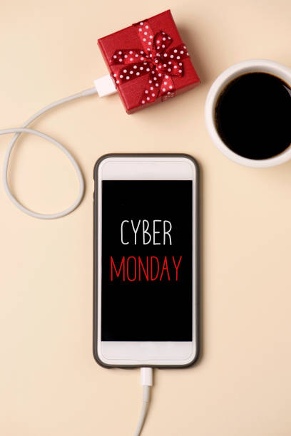 istock gift and text happy cyber monday in a smartphone 877760794
