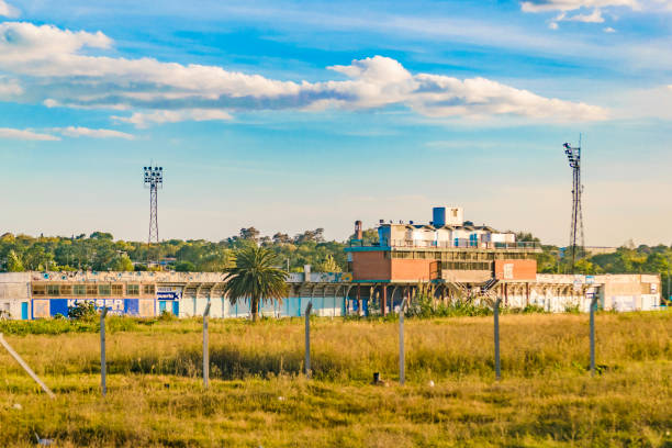 MONTEVIDEO, URUGUAY, APRIL - 2017 - Exterior facade soccer stadium building at Montevideo city, Uruguay