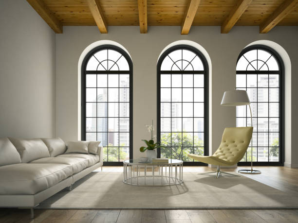 istock Interior of modern  design loft  with white sofa 3D rendering 877764264