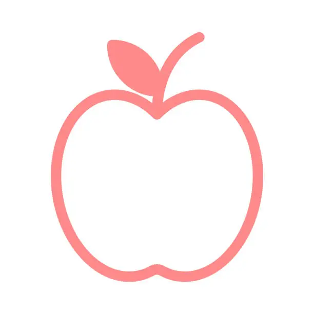 Vector illustration of apple Colour Line Icon