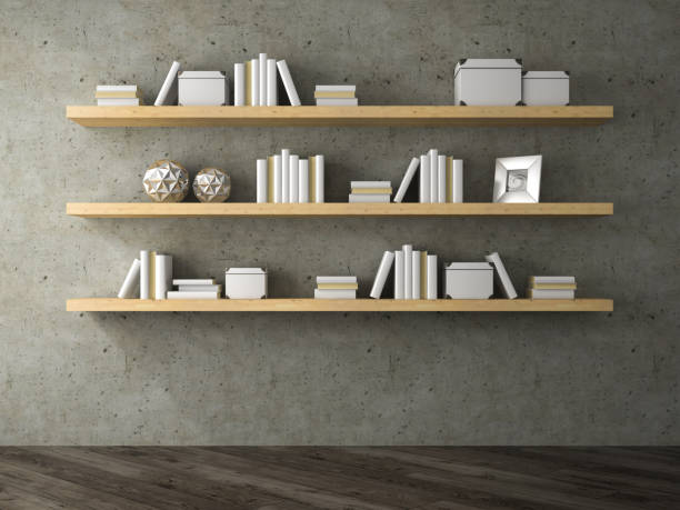 istock Part of Interior with book shelf 3D rendering 877771080